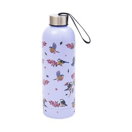 Eco Chic Reusable Thermal Bottle Stainless Steel Leakproof Insulated Water Bottle (Blue Tits Lilac)