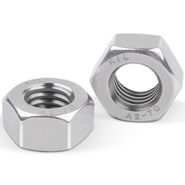 DIN934 Hexagon Nut M12, Leryati Pack of 10 Nut M12 Standard A2 V2A Stainless Steel Hex Nuts, Hex Nut Stainless Steel Nuts, Hex Nuts, Hexagonal Nut Regular Thread Nut