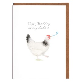 Lottie Murphy Chicken Birthday Card - 'Happy Birthday Spring Chicken!' - Card for Her - Card for Him