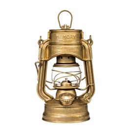 Thous Winds Retro Storm Lantern, Petroleum Lamp Outdoor (Storm Version), "Memory" Kerosene Lantern for Outdoor, Camping, Hiking, Patio, Picnic, Windproof, with Carry Handle, Brass