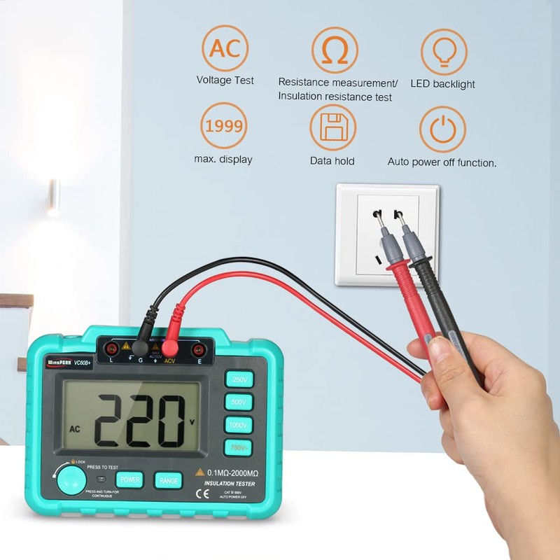 VC60B+ LCD Digital Insulation Resistance Tester Megohm Meter Megohmmeter DC250V/500V/1000V