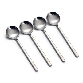 8-piece Mini Teaspoons Espresso Spoons Matte Silver Frosted Handle Stainless Steel Spoons for Tea Ice Cream Coffee Dessert Espresso Sugar Milk 5.3 Inches