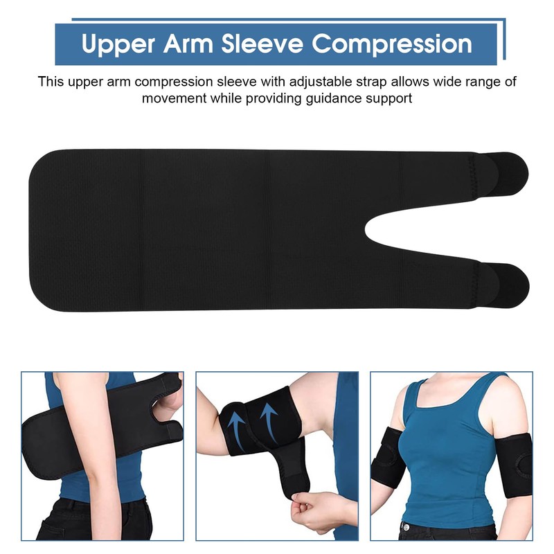 Upper Arm Sleeve Compression, Bicep Tendonitis Brace Compression Sleeve Adjustable