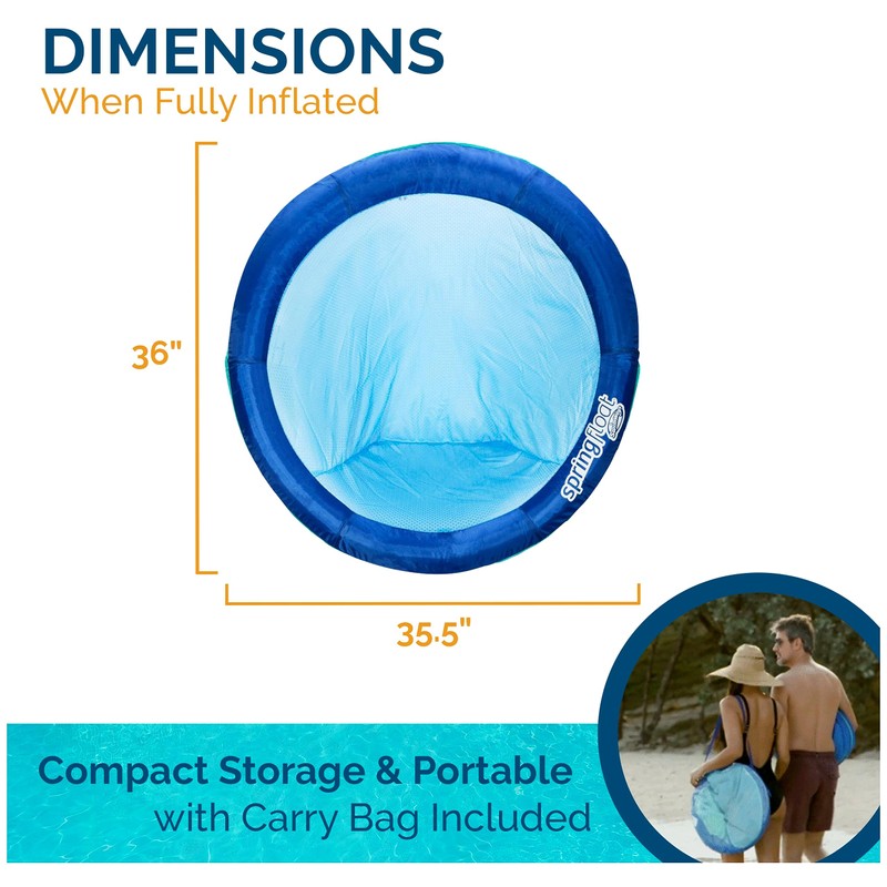 SwimWays Spring Float Papasan Pool Lounger for Swimming Pool, Inflatable