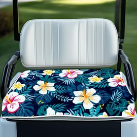WEBEEDY Blue Floral Golf Cart Seat Covers Botanical Microfiber Golf Cart Seat Towel Blanket Breathable Seats Covers Protector for Summer 2-Seat Club Car Accessories, 51"x 31"/ 130x78.5 cm