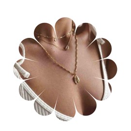 Yheakne Boho Coin Disc Necklace Choker Gold Layered Shell Pendant Necklace Vintage Seashell Necklace Retro Singapore Chain Necklace Jewelry for Women Gifts