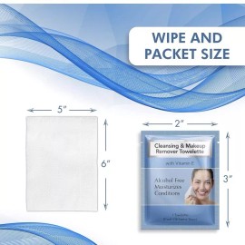 Diamond 30 diamond makeup remover wet Face wipes 5" x 6" Travel Hotel stocking stuffer