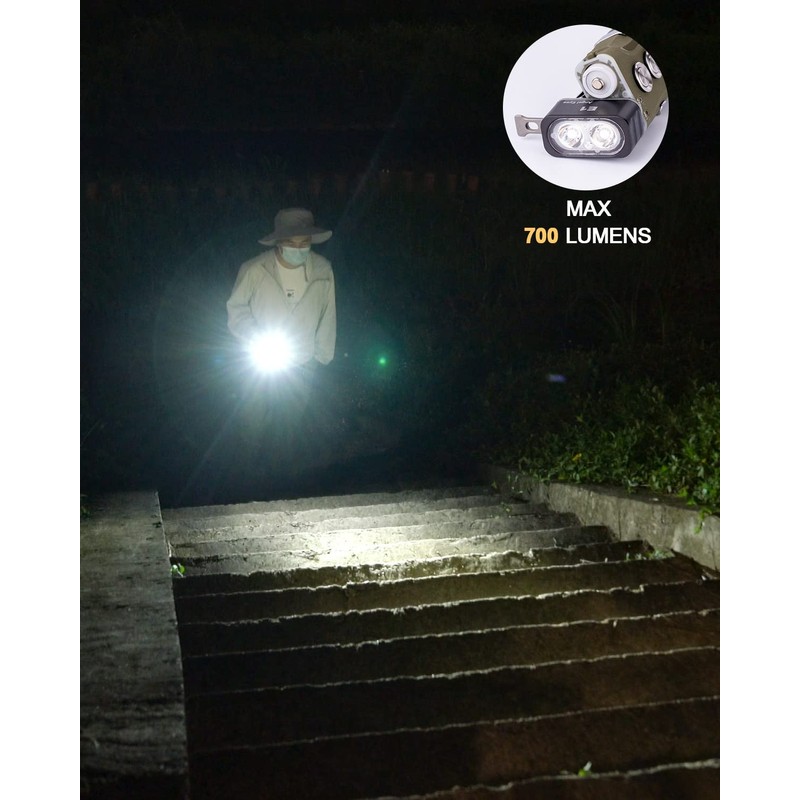 RovyVon E1 Hybrid Battery EDC Flashlight, Max 700 Lumen with