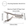 Handlocher, 8 mm, Metall, Einzelloch, Papierstanzer, robuste Lochzange für Bastelarbeiten,