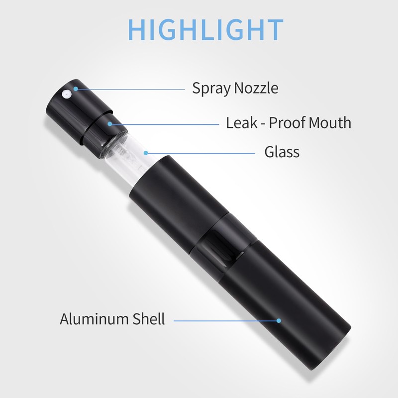 Putmhim 3Pcs 8ml Cologne Travel Bottle, Perfume Atomizer, Refillable Perfume