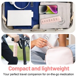 Zoksi Travel Pill Organizer, Daily Supplement Organizer Holder with Lanyard, Cute Pill Case with 7 Detachable Large Compartment, Portable Pill Box 7 Day for Outside, Office, Home (Pink)