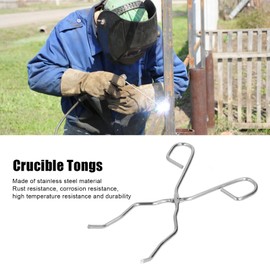 CHEOTIME 5Pcs Crucible Tongs, Stainless Steel Clamp Pliers Holder Melting Furnace Plier Lab Tongs for Metal Casting Gold Melting