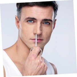 Ipetboom 12pcs Stainless Steel Beard Scissors Trimming Tools for Nose Hair and Beard Grooming Includes Pointed Scissors White Leather Case and Small Comb