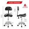 Adjustable Rolling Stool with Back, Swivel Height Salon Stools, Kitchen