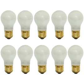 Royal Designs, Inc LB-5012-10 LB-5012-10 Royal Designs Frosted Glass Traditional Style Incandescent A15 Light Bulbs, E26 Medium Brass Base, 130V, 15 Watts, Set of 10, 10 Piece