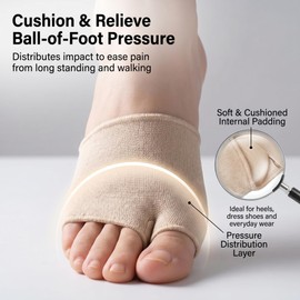 Metatarsal Pads, Ball of Foot Cushions, L Size, Skin Color, 2 Pairs