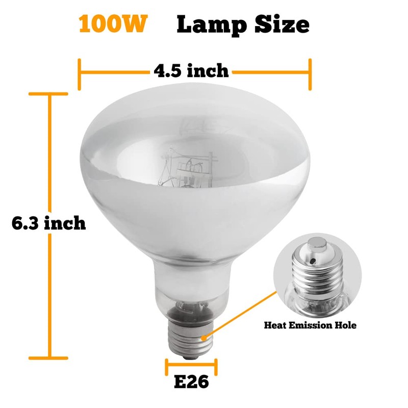 TEKIZOO 100W UVB UVA Heating Lamp Self-Ballasted Bulb Full Spectrum