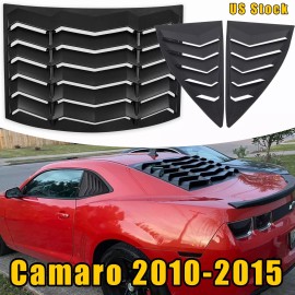 Camoo 3pcs Rear & Side Window Louvers Sun Shade Scoop Cover for Chevy Camaro 2010-2015