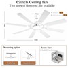 62 Inch Ceiling Fans with Lights, Large Low Profile Ceiling