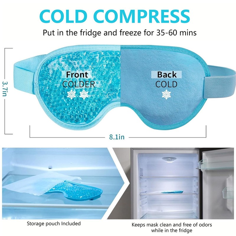 Eye Mask Cooling Glasses Reusable Cooling Eye Mask for Dark