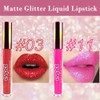 evpct evpct 2Pcs Ruby Red Rose Pink Matte to Glitter