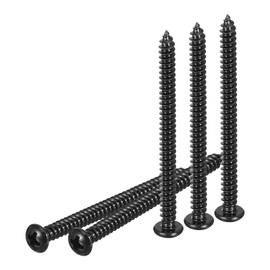DTGN #8x2" Phillips Pan Head Self-tapping Screw - 25Pack - Black Oxide 304 Stainless Steel Sheet Metal Screws Wood Screws