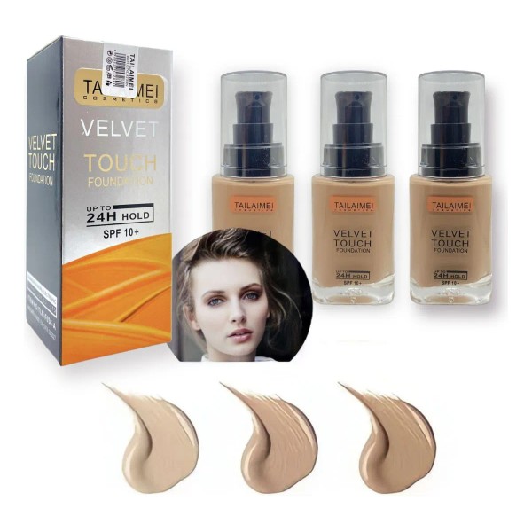 Base Maquillaje Alta Cobertura Tailaimei Velvet Touch Spf10+
