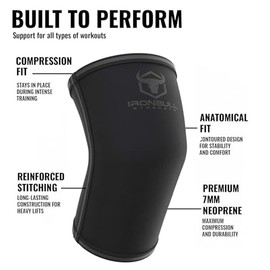 Iron Bull Strength Coderas de 5 mm (1 par) – Soporte de manga de alto rendimiento para levantamiento de pesas, entrenamiento de pesas y levantamiento 