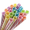 Lind Kitchen Bicolor Spiral Stripe Reusable Plastic Straight Straws Colorful