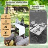 Roucerlin Rectangular Picnic Table Cover, Polyester Elastic Tablecloth for Folding