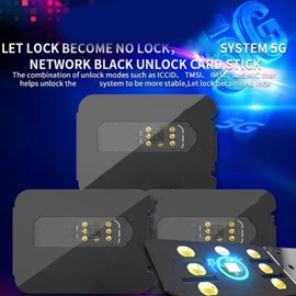 Unlock Card Sticker IOS Phone 6 7 8 X Xs 11 12 13 14 Series, 4G 5G Double Sided R SIM CLUB 3.0 Auto Pop Up Unlock Card Sticker, Auto Unlock Mode, Editable ICCID TMSI