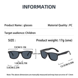 Colored Frame Sunglasses,BAIYSFFG3 Pairs Stylish Kids Polarized Sunglasses with Grey Lenses Elastic Rubber Sunglasses for Toddlers Kids Party Outdoor Activities