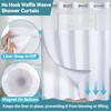 Extra Wide No Hook Waffle Weave Shower Curtain with Snap