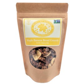 Maple Nut Kitchen Banana Bread Granola – Gluten-Free Oats, Maple Syrup & Pecans – Crunchy Vegan Cereal with Dried Bananas, Healthy Breakfast Granola – Dairy-Free, Non-GMO, Natural Snack – 7 Ounce