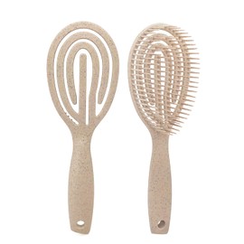 Scalp Brush, Straw Scalp Massage, Quick Drying, Smooth Hair, Scalp Care, Hollow Wet Brush, Wet Hair Brush, Head Massage, For Bathing, Wet & Dry Use, Gift, Bath Supplies (Straw Ash)