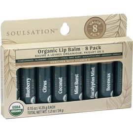 Bálsamo labial orgánico Soulsation, 8 sabores, hidratante para labios secos y agrietados