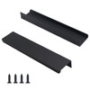 HANIHUA 10 Pack Black Cabinet Handles Modern Finger Edge Pulls