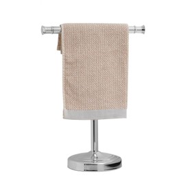 RUMOSE 13 Inch Polished Chrome Towel Stand Hand Towel Holder Bathroom Kitchen Vanity Countertop T-Shape Towel Rack Free Standing Stainless Steel Towel Bar Towel Ring