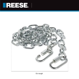 REESE Towpower 74059 Towing Safety Chain, 5,000 lbs. Capacity, 72 Inch Length