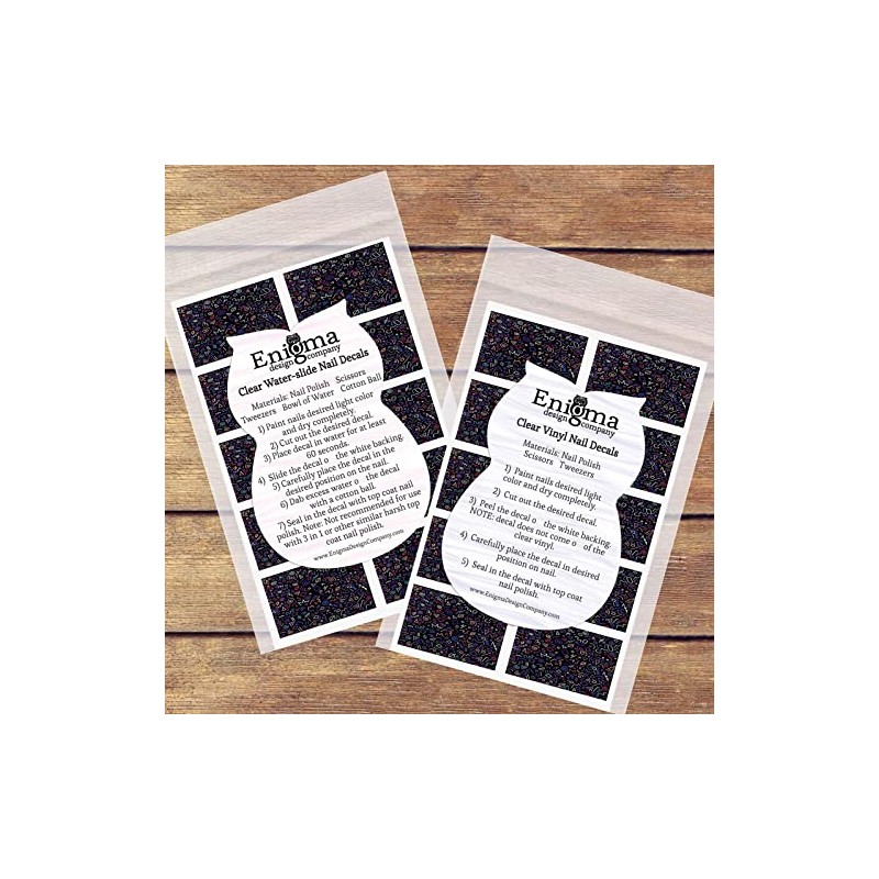 Retro 80's Geometric Small Pattern Clear Water-Slide Nail Designs