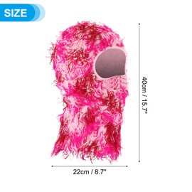 PATIKIL Distressed Sturmhaube, Skimaske, Sturmhaube, Camouflage, gestrickte Gesichtsmaske, winddicht, Vollgesichtsabdeckung für Damen und Herren, Outdoor-Sport, schillerndes Rosa, Schillerndes Rosa, 1