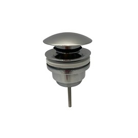 Universal Click Clack Basin Waste, Fits Sinks with or Without Overflow, Push Button Pop-Up Drain, 1.1/4" Standard Connection - With Freeflow Adaptor (Chrome)