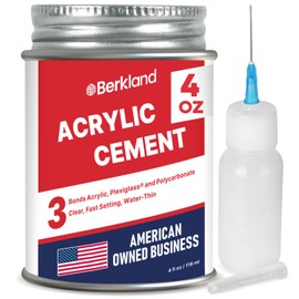 Acrylic Bonding Cement with Applicator Bottle 4 oz, Clear Adhesive for Plexiglass and Plastic Sheets, Fast-Setting Glue