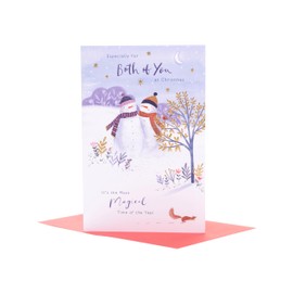 UK Greetings Christmas Card for Both of You - Snowcouple Design