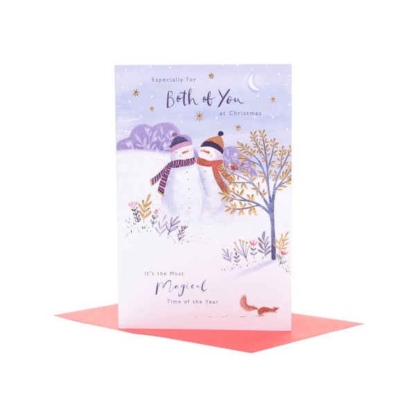 UK Greetings Christmas Card for Both of You - Snowcouple
