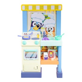 BLUEY - Cook with Chef Bluey Kitchen Playset, with Over 20 Sounds, Phrases, Music and Lights, Plus 20 Play Pieces Included, Over 3 feet/ 90cm Tall, Includes A Chef Hat and Duck Cake