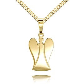 JEVELION Guardian Angel Pendant 333 Gold 8 Carat / 8K Pendant with Necklace Length Selectable, With chain: length 50 cm