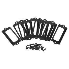 sourcing map Metal Label Holders, 70x33mm 10pcs File Name Card Tag Label Holder Frame for Office Library Drawer Cabinet Shelves, Black