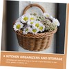 Anneome 2Pcs Decorative Imitation Rattan Wall Hanging Basket Multi-function Woven