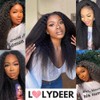 LOLYDEER 24 Inch Kinky Straight Lace Front Wig 13x1 Middle